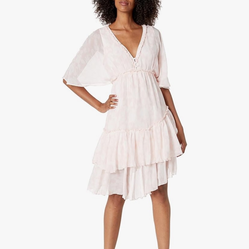 BCBGMaxAzria Tiered Ruffle Asymmetrical Dress
